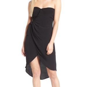 Adelyn Rae - Strapless Asymmetrical Peplum Dress